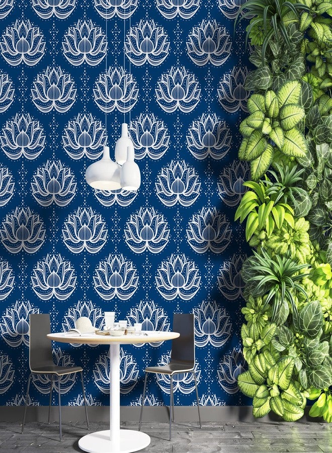 PAPER PLANE DESIGN Self-Adhesive Wallpaper Waterproof Theme Boho Wallpaper for Living Room Bedroom Office (Lotus Pattern) - Image 4